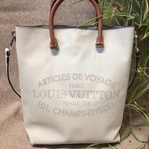 LOUIS VUITTON Ivory Veau Soie Leather Flore MM Bag